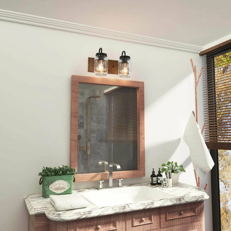 Cheap ๐ฏ LALUZ Farmhouse 2-Light G Mason Jars Bathroom Vanity Lighting, Black ๐ฏ 5 Cheap ๐ฏ LALUZ Farmhouse 2-Light G Mason Jars Bathroom Vanity Lighting, Black ๐ฏ - Image 5