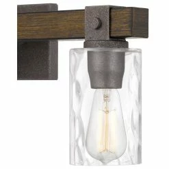 Coupon 😉 Starry Sky Trading Inc 3-Light 24'' Vanity Light Artisan Iron And Wood Finish Clear Glass Shade 🛒 -Progress Lighting Shop b4d101ce0019df58 7311 w800 h800 b1 p0