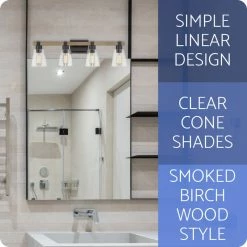 Best reviews of 🌟 Kira Home Asher 32" Farmhouse / Bathroom Light, Funnel Glass Shades, Smoked 🥰 -Progress Lighting Shop b5f1917401d4d623 8661 w800 h800 b0 p0