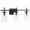 Hot Sale 🎉 Worldwide Lighting Raleigh 3-Light Brushed Nickel Finish Vanity Light 6"x 24"x 9.63", Matte Black 🧨