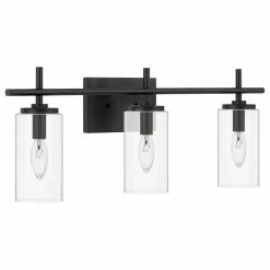 Hot Sale 🎉 Worldwide Lighting Raleigh 3-Light Brushed Nickel Finish Vanity Light 6"x 24"x 9.63", Matte Black 🧨