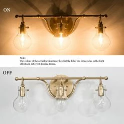 Top 10 👍 LNC Lighting LNC Modern 3-Light Matte Gold Teaedrop Shade Clear Glass Bathroom Lighting 🔔 -Progress Lighting Shop beb1cc64036a25fe 6378 w800 h800 b0 p0