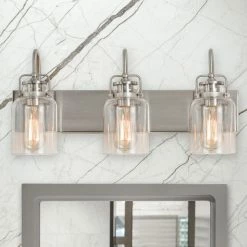 Hot Sale 🔥 Luende 3 Light Dimmable LED Vanity Light Modern Wall Sconces, Silver 🎉 -Progress Lighting Shop c341a4cb0ef11980 9388 w800 h800 b0 p0