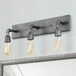 Top 10 🤩 LALUZ 3-Light Water Pipe Wall Sconce Silver Vanity Lights Industrial Sconces 👏