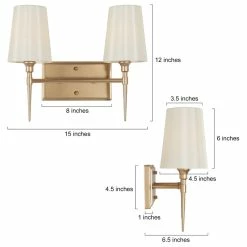 Cheapest 🎉 LALUZ Modern Gold Bathroom Vanity Light With Fabric Shade, 2-Light 💯 -Progress Lighting Shop cb513b8901c993c5 4156 w800 h800 b1 p0