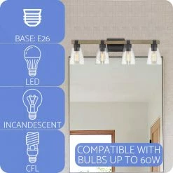 Best reviews of 🌟 Kira Home Asher 32" Farmhouse / Bathroom Light, Funnel Glass Shades, Smoked 🥰 -Progress Lighting Shop cd414f3d01d4d620 8661 w800 h800 b0 p0