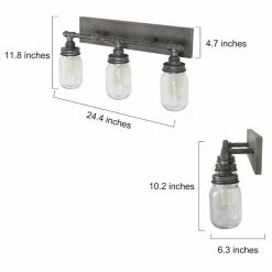 Best deal 😀 LALUZ Industrial 3-Light Mason Jar Wall Sconce, Silver Plating With Black Finish 🔔 -Progress Lighting Shop cf81bec40d3e709b 9722 w800 h800 b1 p0