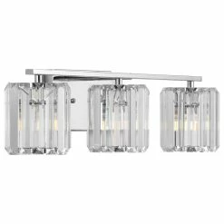 Discount ❤️ JONATHAN Y Coco Prism Vintage Metal/Glass Glam LED Vanity Light, 3-Light 🔥