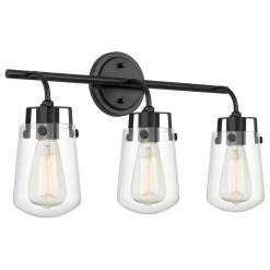 New 🧨 Worldwide Lighting Bota 3-Light Black Finish Vanity Light 6.5x22"x12.5" ⭐