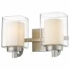 Best reviews of 🎁 Lighting Favorites 2 Light Modern Double Glass Bathroom Vanity Light In Nickel 🛒