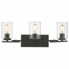 Best deal 🎁 Golden Lighting Monroe 3-Light Bath Vanity, Black With Clear Glass 💯