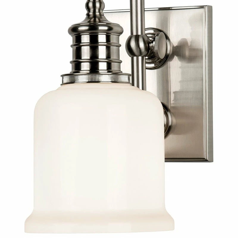 Promo 😀 Hudson Valley Lighting Keswick 1-Light Bath And Vanity With Opal Glossy Glass Shade, Satin Nickel 👏 4 Promo 😀 Hudson Valley Lighting Keswick 1-Light Bath And Vanity With Opal Glossy Glass Shade, Satin Nickel 👏 - Image 4