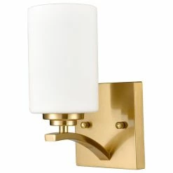 Promo ⭐ Moose.lighting San Remo Modern Wall Sconce Set Of 2 Cylinder Frosted Glass Shade ✔️