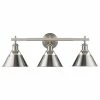 Promo 👏 Golden Lighting Orwell 3-Light Bath Vanity, Pewter 🧨