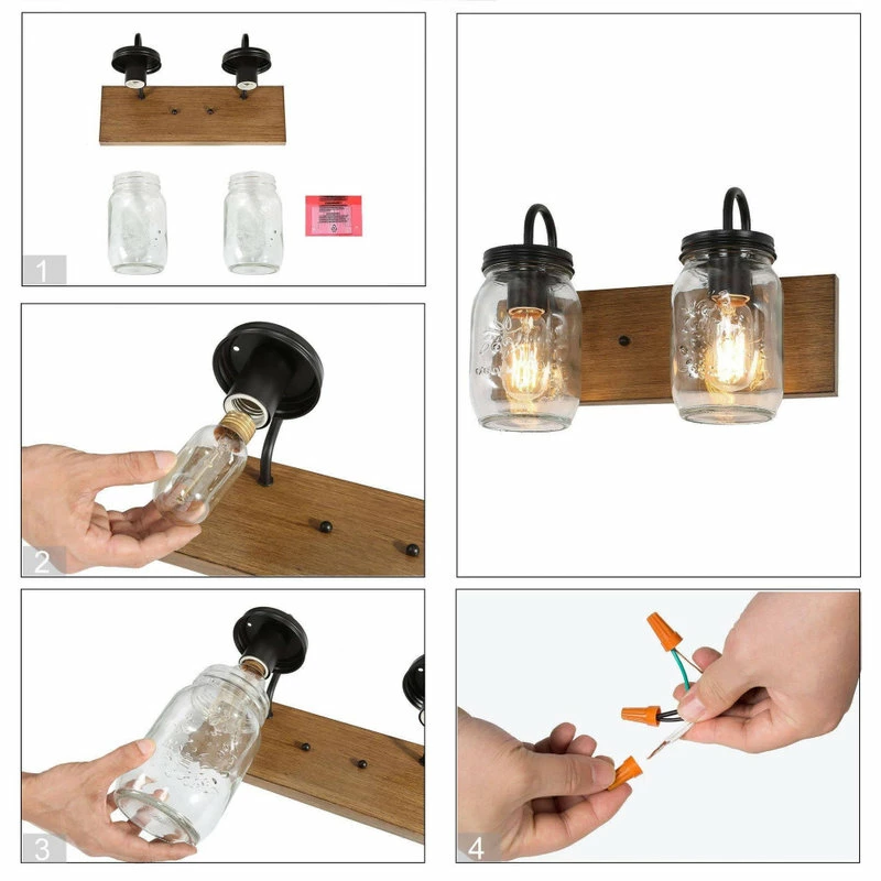 Cheap ๐ฏ LALUZ Farmhouse 2-Light G Mason Jars Bathroom Vanity Lighting, Black ๐ฏ 11 Cheap ๐ฏ LALUZ Farmhouse 2-Light G Mason Jars Bathroom Vanity Lighting, Black ๐ฏ - Image 11