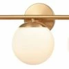 Budget 🎁 Bailey Street Home Three Light Bath Vanity Opal Globe Glass - Retro Style Vanity Light Round Back 🎉