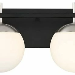 New 😀 Minka Aire George Kovacs Alluria Bathroom Vanity, Sand Coal With Brushed Nickel Accents 🌟