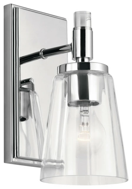 New ๐ Kichler 45866 Audrea 1 Light 4-3/4"W Bathroom Sconce - Chrome ๐ 1 New ๐ Kichler 45866 Audrea 1 Light 4-3/4"W Bathroom Sconce - Chrome ๐
