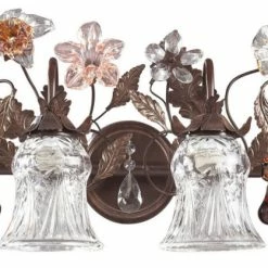 Wholesale 🛒 Elk Home Cristallo Fiore 2-Light Vanity, Deep Rust And Hand Blown Florets ⌛