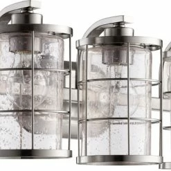 Promo 🛒 Quorum International Ellis 3-Light Vanity Fixture, Satin Nickel 😍