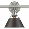 Flash Sale 💯 Goodman Designs 3-Light Brushed Nickel Bath-Light With Rubbed Bronze Shade 🔥