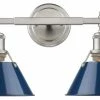 Coupon 🧨 Goodman Designs 2-Light Brushed Nickel Bath-Light With Navy Blue Shade 🤩