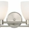 Best deal ⭐ Destination Lighting Modern Bathroom Light With White Glass In Satin Nickel Finish ⭐