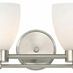 Best deal ⭐ Destination Lighting Modern Bathroom Light With White Glass In Satin Nickel Finish ⭐