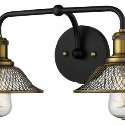 New 🌟 Millennium Lighting Incorporated 2 Light 20" Matte Black And Heirloom Bronze Vanity Light 💯