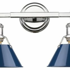 Cheapest 🔔 Goodman Designs 2-Light Chrome Bath-Light With Navy Blue Shade 😍