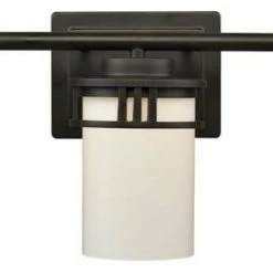Best deal 🛒 Bailey Street Home Art Deco Straight Arm 3 Light Bathroom Vanity Cylinder Shaped Glass Shades On ❤️