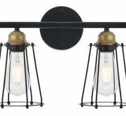 Hot Sale 🎁 Elegant Living District Auspice 4-LT Wall Sconce LD4047W33BRB - Brass And Black 🤩