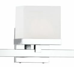 Hot Sale 💯 Kuzco Lighting LLC Cardiff 3-Lamp Vanity, White Opal Square Glass, Chrome, 23.375"Wx7.375"Hx5.375"E ⭐