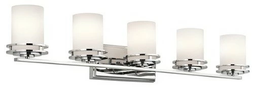 Best deal ๐ฏ Kichler 5085 Hendrik 5 Light 43"W Vanity Light Bathroom Fixture - Chrome ๐ 1 Best deal ๐ฏ Kichler 5085 Hendrik 5 Light 43"W Vanity Light Bathroom Fixture - Chrome ๐