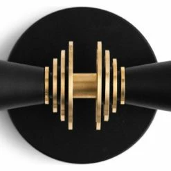 Outlet 👏 Peared Creation Modern Art Deco Vanity Light, Brass Black Vanity, Model No. 9830 🎉