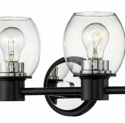 Brand new 🔥 Millennium Lighting Incorporated 4 Light 32" Matte Black And Polished Nickel Vanity Light ⭐