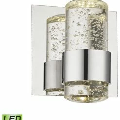 Cheapest 🎉 Alico Surrey 1 Light LED Vanity, Chrome And Bubbled Glass 🎉