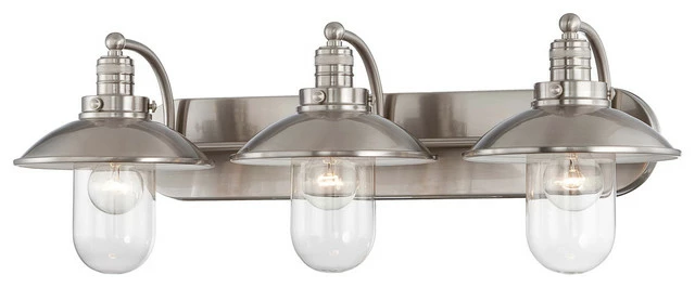 Best Sale ❤️ Minka Aire 3-Light Bath, Brushed Nickel With Clear Glass 😉 1 Best Sale ❤️ Minka Aire 3-Light Bath, Brushed Nickel With Clear Glass 😉