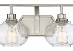 Best Sale ✔️ Quoizel Trilogy 4-Light Bath Vanity, Brushed Nickel 🎁