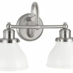 New ✔️ 41ELIZABETH Felix 2 Light Bathroom Vanity Light In Brushed Nickel 🥰