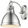 Coupon 🔥 Golden Spike Golden Duncan 1-LT Bath Vanity Light 3602-BA1 PW-PW - Pewter 👍