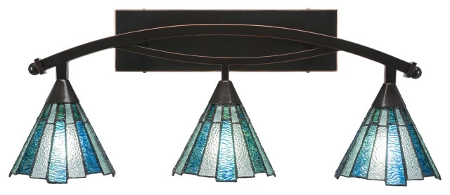 Best reviews of 👏 Toltec Lighting Bow 3-Light Bath Bar, With 7" Sea Ice Art Glass, Black Copper ⌛ 1 Best reviews of 👏 Toltec Lighting Bow 3-Light Bath Bar, With 7" Sea Ice Art Glass, Black Copper ⌛