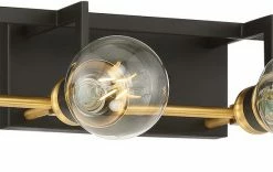 Best Pirce 🥰 Satco Products Intention Four Light Vanity, Warm Brass / Black 👍