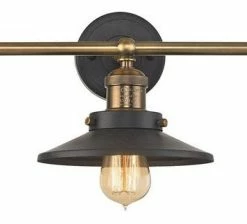 Cheapest 🥰 Bailey Street Home Three Light Steampunk Bath Vanity- Exposed Bulb Bathroom Light Round Back Plate 🤩