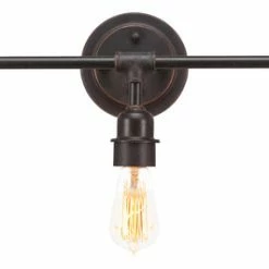 Best Pirce ✔️ Toltec Lighting Vintage 3 Light Bath Bar In Dark Granite, 60 Watt Amber Antique Bulb 🧨