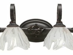 Deals ⌛ Toltec Lighting Elegante 4 Light Bath Bar, 7" Italian Ice Glass 🎉